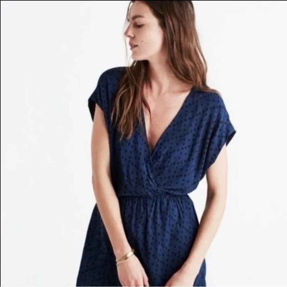 𝅺Madewell Wrap Mini Dress Brushstroke Diamond Size M